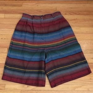 Sharon Young vintage high waist blanket look shorts